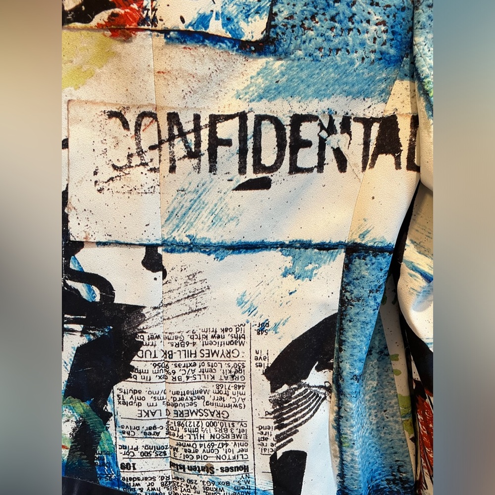 Alice + Olivia Graffiti X Basquiat CONFIDENTIAL Blazer NWT 8-10 Medium HOST PICK - Picture 11 of 12
